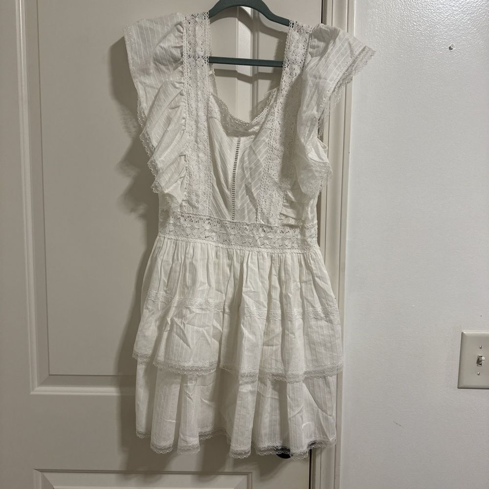 Chelsea & Violet White Ruffled Mini Dress